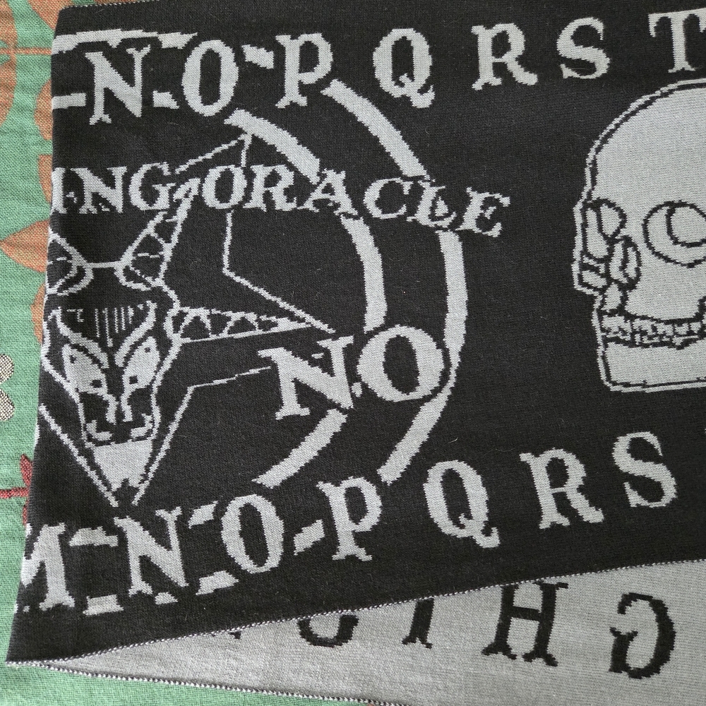 Black and Gray Ouija Board Scarf - Picture 11 of 11